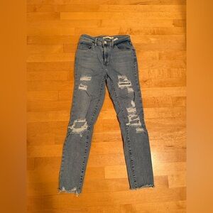 Levi's Light Blue Distressed Skinny Jeans